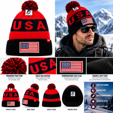 Load image into Gallery viewer, DAG Gear USA knit Beanie with Pom