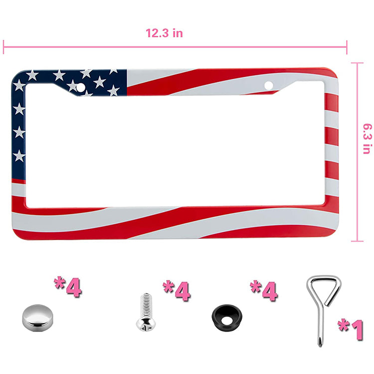 United Pacific Stainless Steel Flag Holder W/ 3 U.S. Flags